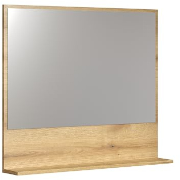trendteam smart living - PureBliss - Wandspiegel - Evoke Eiche - (BxHxT) 80 x 74 x 14 cm - Badezimmerspiegel mit 80cm Ablagefläche - kratzfest