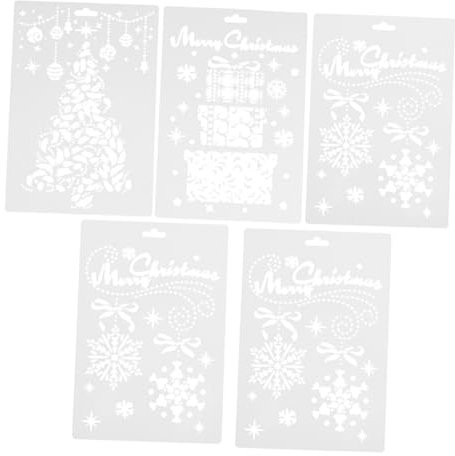 NUOBESTY 12blätter Bogen Weihnachts-malschablonen Zeichenvorlagen Mit Weihnachts-motiven Schablone Für Frohe Weihnachten Zeichenschablonen Für Diy-kunst Und Bastelarbeiten Aus Pet-material