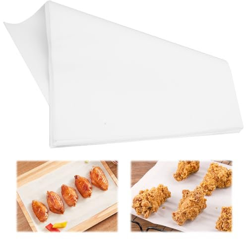 100 Fogli di Carta Oleata per Alimenti 20 X 30 cm, Antiaderente Alimentare da Imballaggio per Hamburger, Barbecue, Forno, Panini (Bianco)