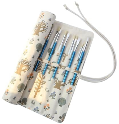 ZAMXHUG Porta Pennelli da Pittura - 1 PCS 20 Scomparti Arrotolare Tela Borsa per Pennelli per Artisti e Amanti per Tempere Acriliche, Acquerelli, Penne, Pittura pennelli Trucco, 15 Pollici