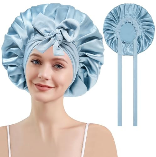 Coubeau Seidenhaube zum schlafen für Damen -100% Silk bonnet Schlafhaube Seide Haarhaube für die nacht Seide Bonnet sleep cap