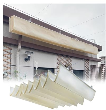 Voile d'ombrage rétractable ondulée, Protection Solaire résistante aux UV, Couverture de Remplacement for pergola, Porche, terrasse, Jardin, Personnalisable(W3*L3m/W9.84*L9.84ft)