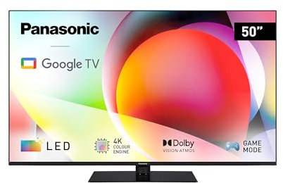 Panasonic TN-50W70AEZ, Serie W70 50 inch 4K Ultra HD LED Smart TV, 2024, Google Assistant, Chromecast, Dolby Vision & Atmos, Game Mode, Bluetooth, Per un' Esperienza Visiva Ottimale
