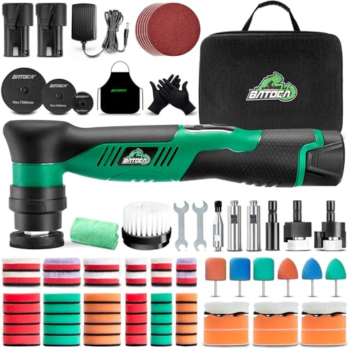 BATOCA S5 Cordless Car Buffer Polisher Sander Dual Action & Rotary Polishing Machine 1/2/3 Inch Polishing Pads for Car Detailing,6 Variable Speeds 2000-5500RPM,Mini Polisher for Car Motorcycle Polish