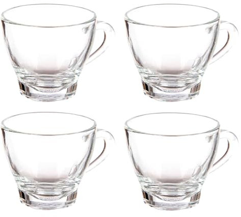 San Ignacio Set 4 tazas vidrio cafe con asa 80ml colección VIVALTO