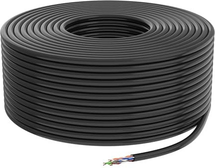 IBRA Outdoor CAT6 Ethernet Cable Reel - 23AWG COPPER UTP Network Wire, Weatherproof, UV Resistant, Ideal for High-Speed LAN, Internet, and Data Transmission - 50M