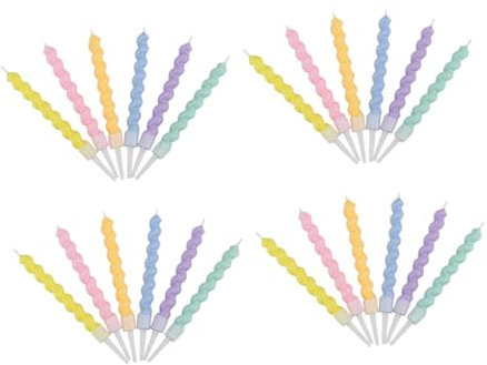 TOPBATHY Spiralförmige Geburtstagskuchenkerzen 4er-pack Leuchtende Farben Elegantes Für Feiern