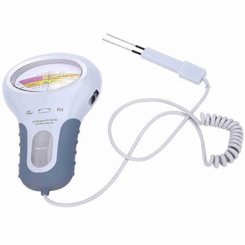 Chlor-Tester, PH-Analyse-Messgerät, Kunststoffgehäuse mit Großer Bildschirmanzeige, Sonde und Absaugung für die Wasserqualität von Pools oder Spas in Familiengröße
