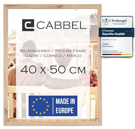 CABBEL Cornice 40x50 cm Naturale – Confezione da 1 | Cornice moderna per decorazione da parete | Perfetta per foto, poster e opere d’arte – Sostenibile ed elegante