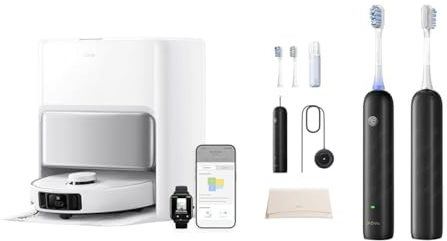MOVA P50 Pro Ultra Robot Aspirador y Fregasuelos, 19000 Pa Fresh Pro 3DClean Cepillo de Dientes, Recargable para Adultos, 2 Cabezales de Cepillado 3-en-1 Negro Mate