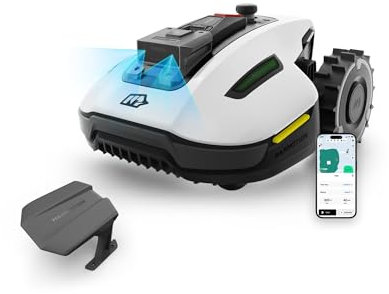 MAMMOTION YUKA Mini 500 Cortacésped robótico sin Cable delimitador, NetRTK+Vision, no Requiere Antena RTK, mapeo automático, área Recomendada 500 m², con módulo 4G, Pendiente del 50%