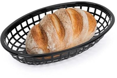Parence.- Cestino per il pane ovale in plastica - Cestino per il pane senza tempo e versatile - 24x15cm