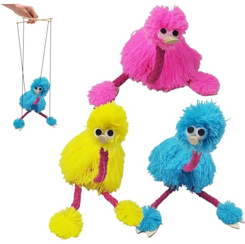 3pcs Marionette Puppen Yarn Strauß Puppe mit farbenfroh