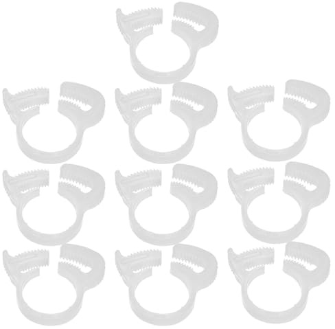 M METERXITY 10-Pack Double Gripping Nylon Hose Clamps, 1/2 12.3-13.3mm Double Snap Grip Adjustable Ratcheting Clamps for Connecting/Fastening/Sealing Hose/Pipes/Tubing Clamp [White]
