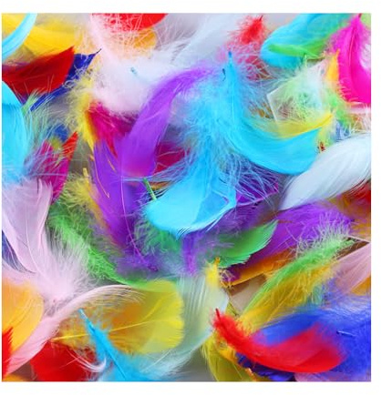 GIDWRIY 400 Stück Bastelbedarf Federn Basteln Bunt,Natürliche Federn Deko,Federn Traumfänger,Feathers for Crafts,Gemischte Federn DIY,Kopfschmuck Federn Haarschmucken für Handwerk Ohrring(6-12 cm)