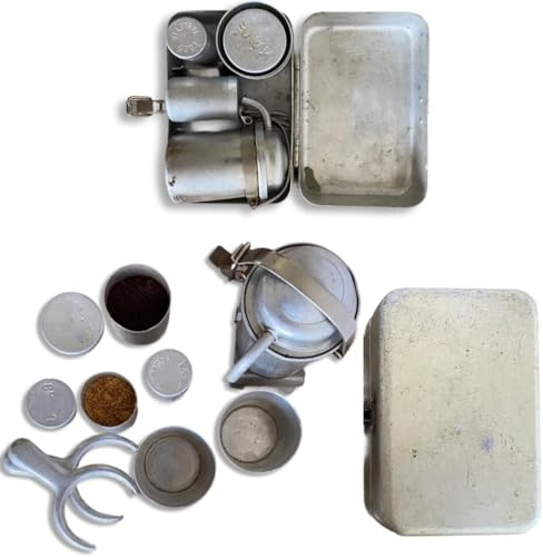 CQSVUJ Kit à café de camping de collection extra rare, service à expresso et filtre vintage, mini cafetière portable pour voyage, camping, randonnée et cadeaux pour les amateurs de café.