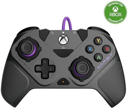 Turtle Beach Victrix Gambit Prime Wired Tournament Controller for Xbox Series X or S, Xbox One and Windows PC - Officially Licensed by Xbox, Swappable Thumbsticks, Remappable Buttons