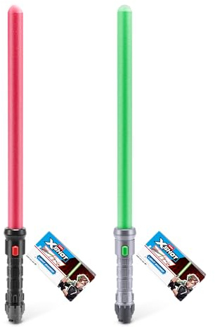 XSHOT Role Play Light Sword 2 Pack by ZURU – LED Light-Up Foam Sword with Safe Soft Blade & Plastic Grip, Role Play Toy for Kids Ages 6+, Teens & Adults, Perfect for Costumes, Cosplay
