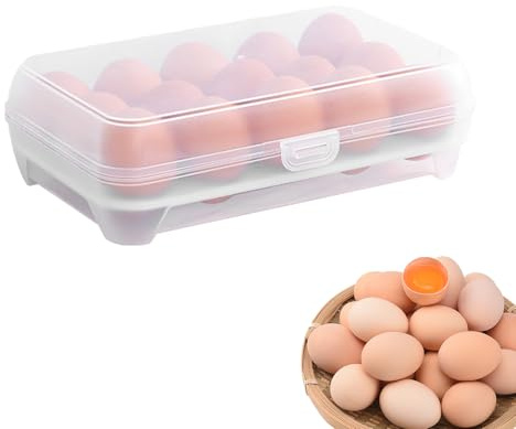 Eierbox, Transparent Eierkarton 15 Eier Behälter Aufbewahrung Kühlschrank Tragbare Eierbehälter Aufbewahrungsbox Eierdose für Küche Kühlschrank und Transportbox