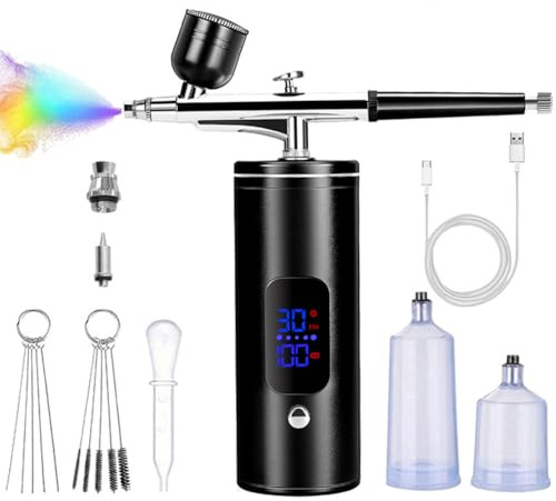 Airbrush Kit with Compressor, Portable Rechargeable Cordless