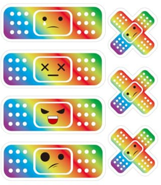 DOKRIN Automobile Decals, Set di 7 adesivi divertenti per auto con cerotti, simpatici adesivi per paraurti, adesivi decorativi universali per auto (colorati)