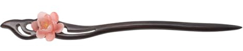 GANAZONO Bastoncini per Capelli Vintage in Legno Scuro Forcine Artigianali con Fiore Rosa Accessori Classici per Donne Forcelle Resistenti e Pratiche per Acconciature Tradizionali