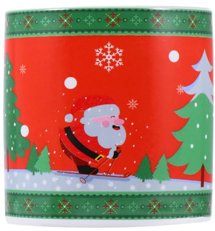 GANAZONO Pot de Fleur Céramique Petit Format Motif Noël pour Plantes Succulentes Design Simple et Élégant et Pratique pour Décoration Intérieure et Rangement