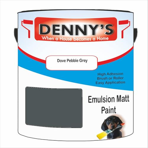 Premium Interior Wall & Ceiling Emulsion Paint – Dove Pebble Grey – Rich Matt Finish, Durable & Washable, Low Odour, Ideal for Living Rooms, Bedrooms & Hallways (1 Litre Tin)