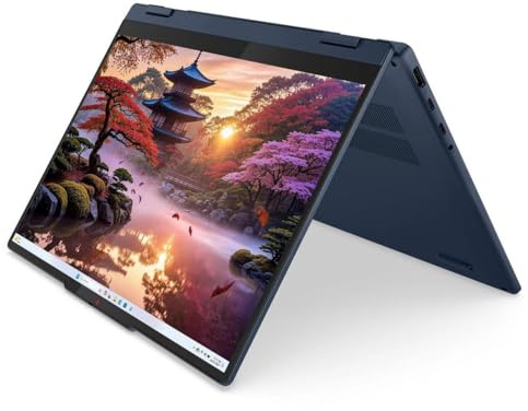 Lenovo IdeaPad 5 2 en 1 con procesador AMD Ryzen AI 7 350, pantalla táctil WUXGA IPS de 16 pulgadas, Wi-Fi 7, memoria LPDDR5X de 16 GB, SSD de 1 TB, cámara híbrida FHD/IR, bolígrafo digital, KYB