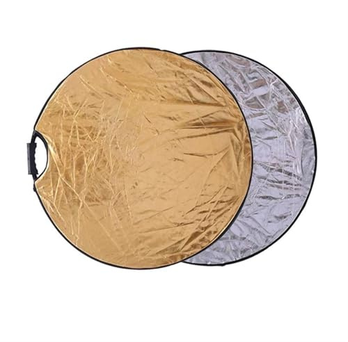 Runder Fotografie-Lichtreflektor, 5-in-1-Fotografiereflektor, Mehrfarbig, 60–110 cm(110CM-Gold Slver)