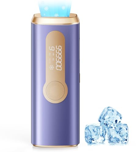 Dispositivo di depilazione laser IPL per donne e uomini, sicuro a casa 7,2 °C, contatto refrigerante per risultati indolori e di lunga durata, 86% in meno di capelli in 3 settimane per tutto il corpo