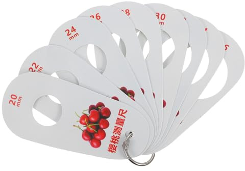 SOESFOUFU Calibre Fácil de Diámetro Anillas Medidor, de Plástico Diseño Compacto Alta, Precisión de Guardar, para Fruta, de Cereza