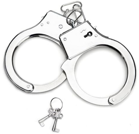 PBAHAUP Menottes De Police En Métal Pour Enfants - Équipement Pour Déguisement De Policier Pour Enfants,Ouverture Gratuite Menottes Robustes, Également Pour Adultes, Pour Jeux Sexuels