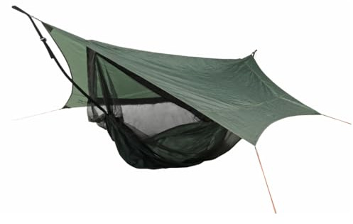 AMAZONAS Traveller Camp XXL – Ultraleichtes Hängematten-Komplettset mit Moskitonetz und Tarp | Belastbarkeit 200 kg | nur 1,8 kg | ideal für Outdoor-Abenteuer
