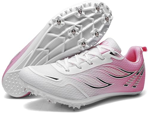 PIzrgm Scarpe da Atletica Leggera 7 Chiodi, Donna Scarpe da Salto in Lungo Traspirante Antiscivolo,per Atletica Leggera Scarpe Concorso