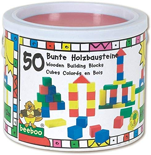Spielmaus Holz Holzbausteine bunt 50-tlg.