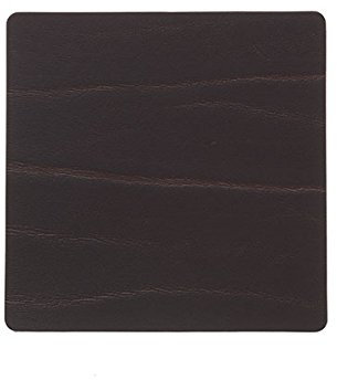 LindDNA Glasuntersetzer Square aus recyceltem Buffalo Leder in der Farbe Brown mit Einer Größe von 10x10cm, 98888