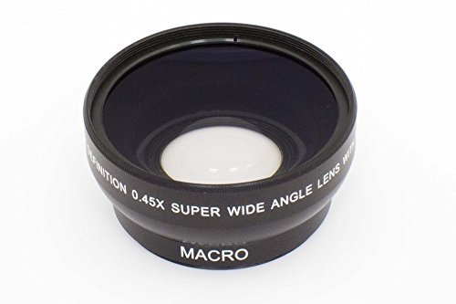 vhbw lentille de réduction Grand Angle Filetage Objectif 52mm, Coefficient 0,45x pour Panasonic Lumix G Vario 14-45 mm 4.0-5.8 Asph OIS.