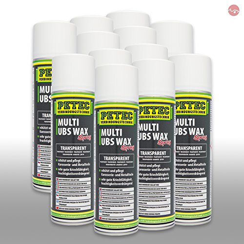 Petec_bundle 12x PETEC Multi UBS -Wax Kautschukbasis Spray Dose TRANSPARENT 500 ML 73450