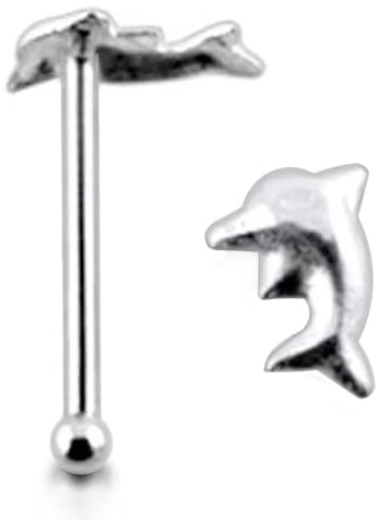 Monster Piercing Schlichte Delphin Top 22 Gauge 925 Sterling Silber Nase Knochen Stud Piercing