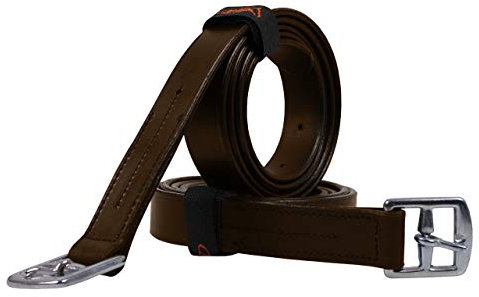 QHP Steigbügelriemen Bügelriemen Basic Leder schwarz oder braun ARBO-INOX® (150cm, Braun)