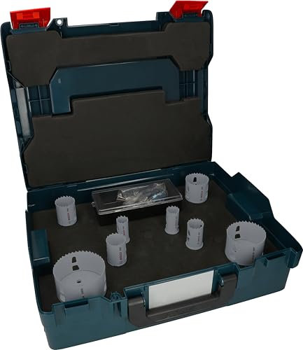 Bosch Juego de 8 sierras perforadoras Pro Multi Material Power Change Plus – L-Boxx (para madera blanda, paneles de yeso, Ø 20, 30, 44, 60, 68, 114 mm, accesorios profesionales), Versión actual