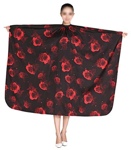 Beaupretty Friseur Friseur Cape Rose Haarschneide Schürze Professionelle Wasserdichte Haarstyling Cape Schneiden Färben Schal (Rot)