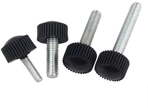 BOZONLI M5*16 Außengewinde Klemmknopf Schwarz Kunststoff Handknob Rundkopf Rändelschraube