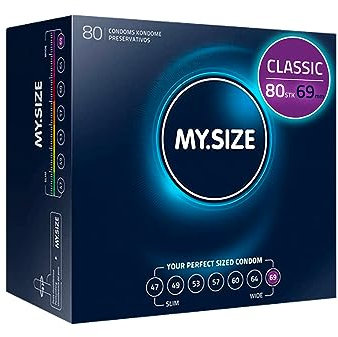 MY.SIZE Classic Kondome Größe 7 I 69 mm breit I 80 Stück Megapack I extra dünne I Ultra Soft I 0,07 mm dünne Wand