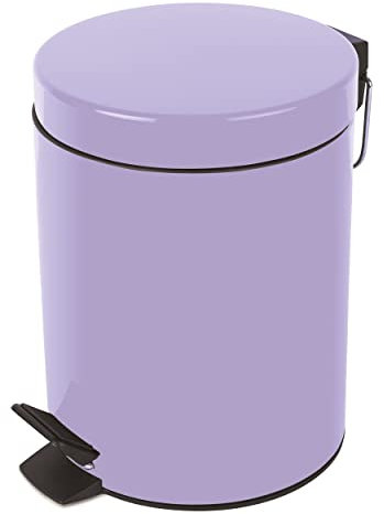 Spirella - Stainless Steel Pedal Bin SYDNEY - Modern Design, Easy Opening, Removable Inner Bucket - Bathroom or Kitchen Accessories - Lavender - 3L