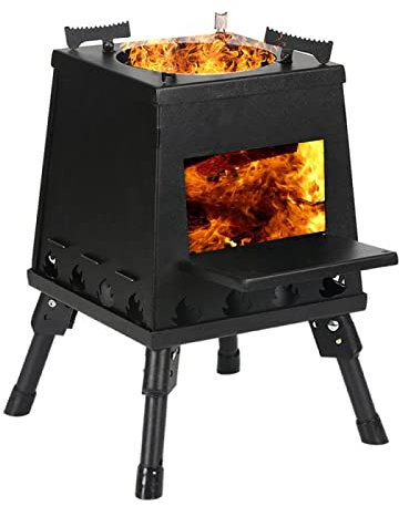 Camping Wood Stove, Portable Wood Burning Stove, Foldable Multi Fuel Camp Stove, Lightweight Camping Stove for Outdoor Cooking Traveling,Small