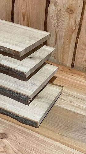 Schwartenbrett Eiche Brett Bohle unbesäumt rustikal Deko Zaun Retro 160 cm Länge (2 Stück)