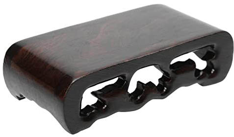 STAHAD Root Carving Base Vase Stand Thai Handmade Wood Base Table Buddha Statue Stand Rectangular Planter Chinese Display Stands Fish Bowl Stand Desk Lamp Black Catalpa Purple Clay Teapot