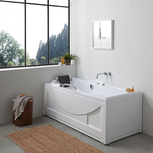 Kiamami Valentina - Bañera de hidromasaje rectangular con panel lateral Diletta izquierda